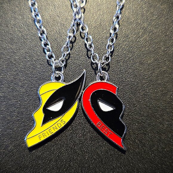 Deadpool and Wolverine Best Friends Necklaces NWOT - Picture 1 of 2